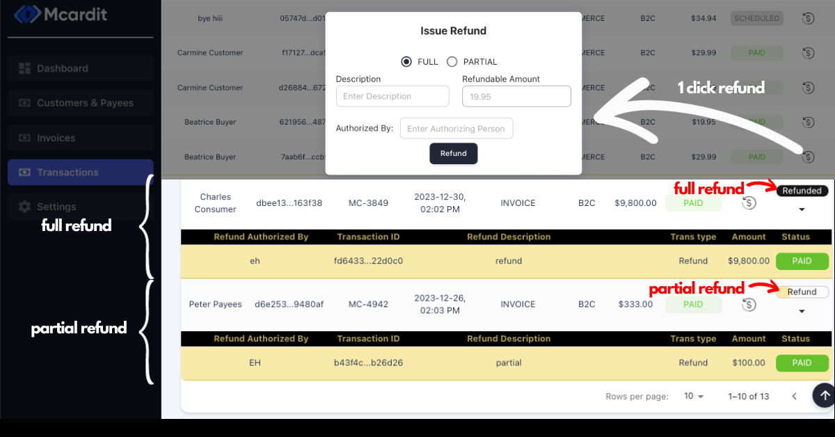 1 click refund